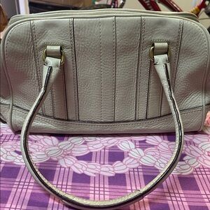 Coach Textured Cream Shoulder Bag